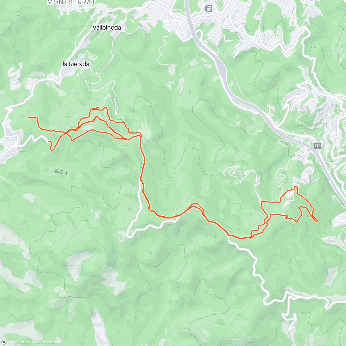 Mapa da atividade, Bicicleta de montaña por la tarde
