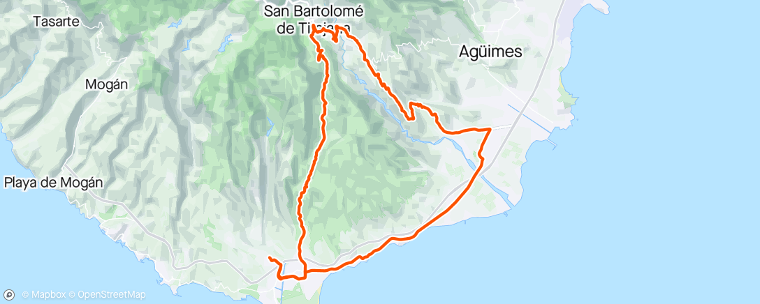 Map of the activity, Windy last long ride in Gran Canaria