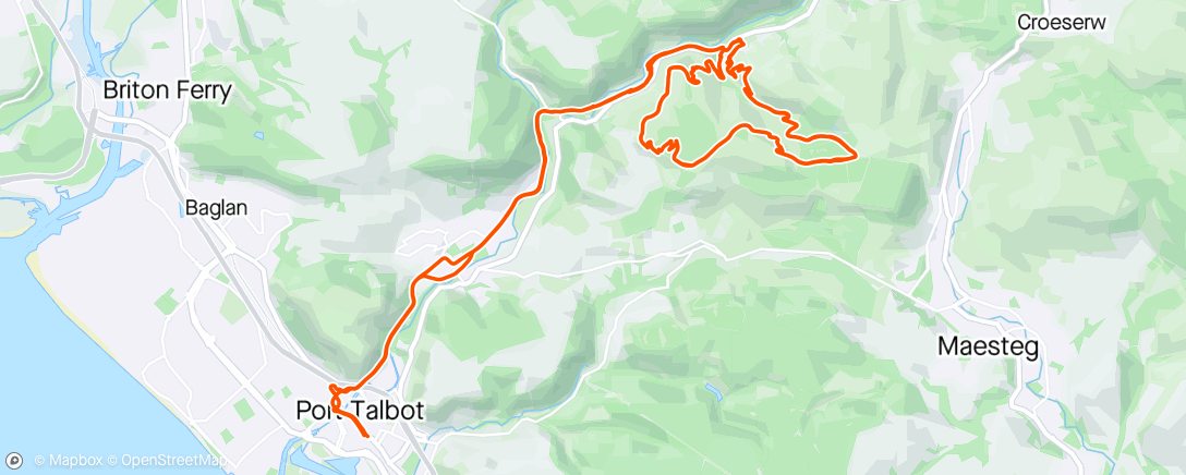 Map of the activity, Afan - Penhydd x2