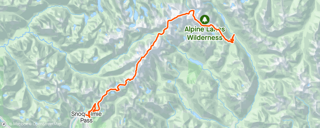 Map of the activity, Alpine Lakes Crest Traverse