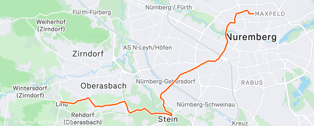 Map of the activity, Nachtradfahrt