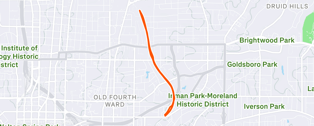 Map of the activity, Afternoon Run