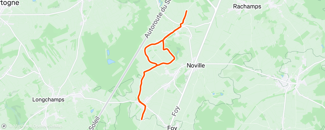 Map of the activity, Course à pied du midi