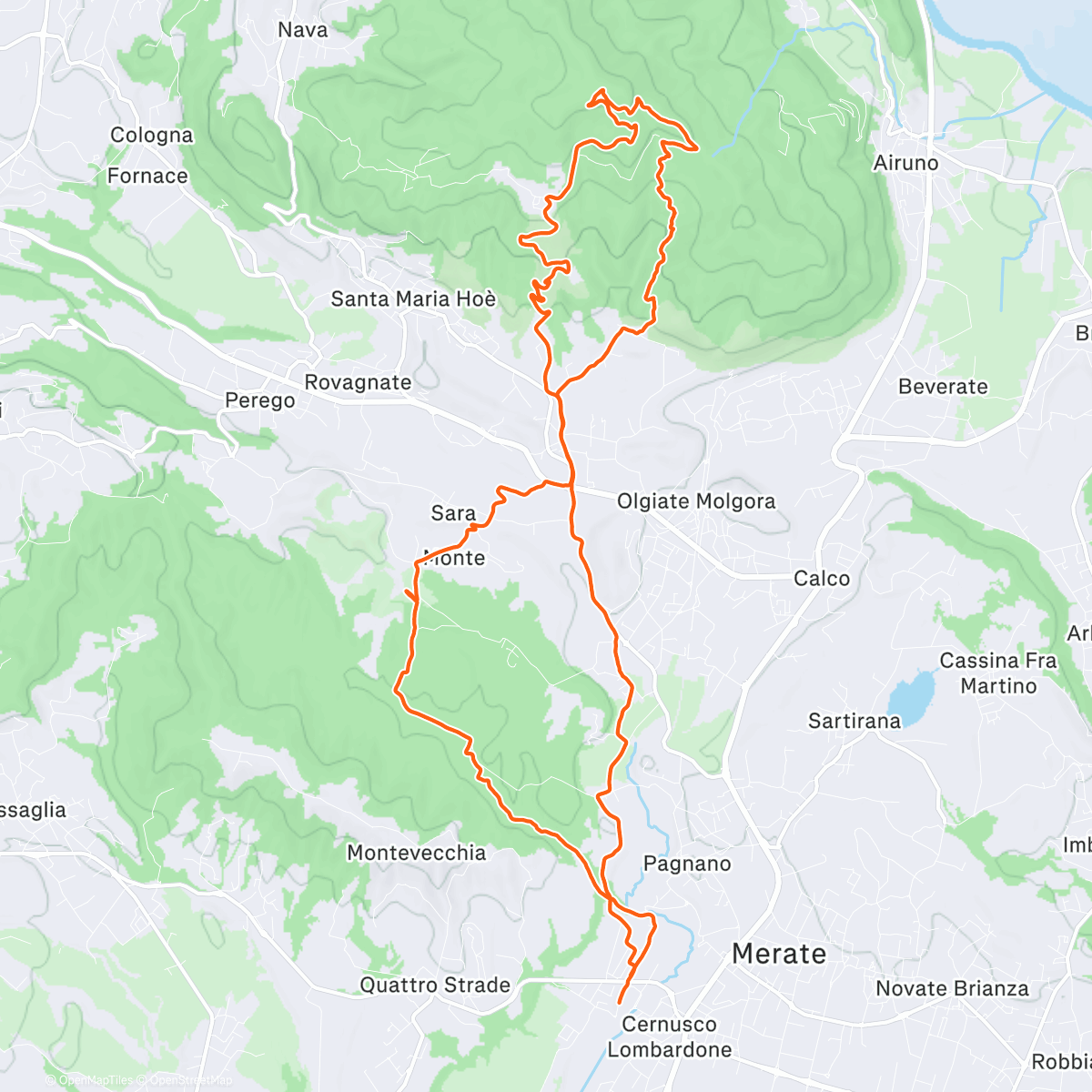 Map of the activity, Montevecchia &friends