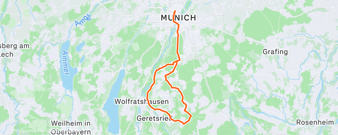 Map of the activity, Afternoon Ride