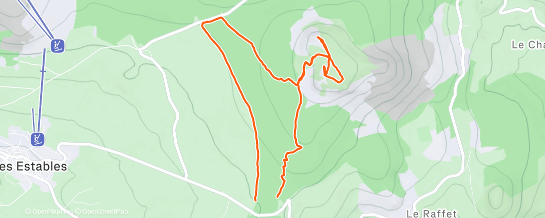 Map of the activity, Mont Mezenc