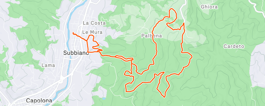 Mappa dell'attività Sessione di trail running mattutina