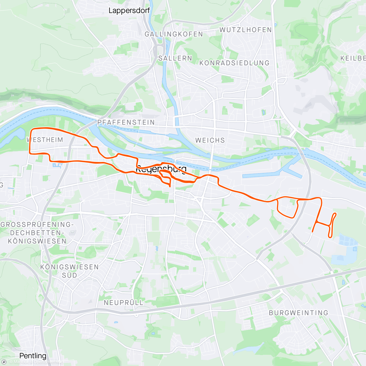 Map of the activity, 32. Regensburg Marathon