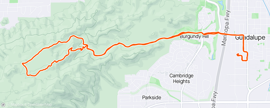 Map of the activity, Casual Lunch Ride