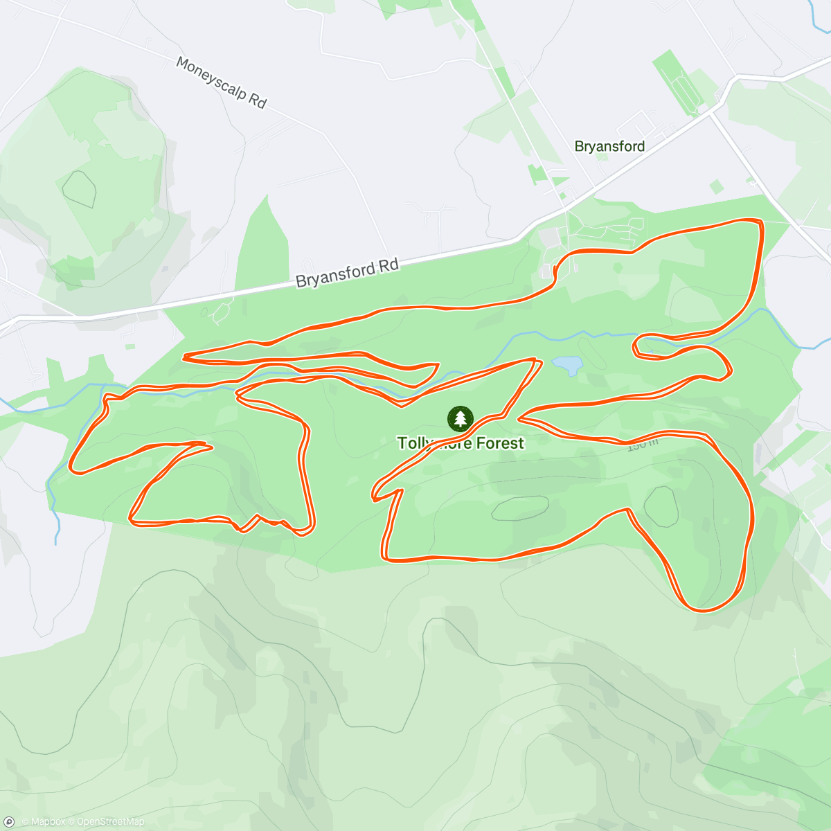 Mapa de la actividad, Tollymore Trail Marathon