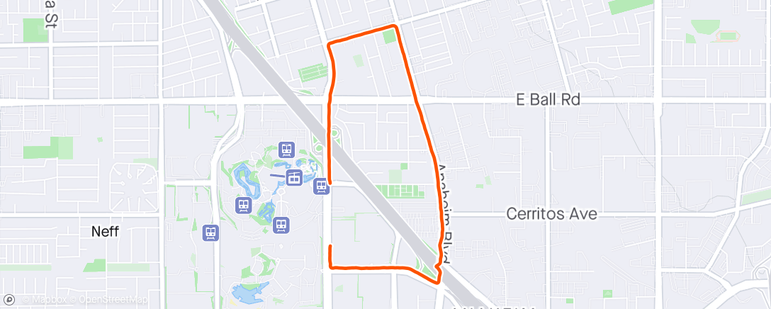 Карта физической активности (Anaheim Sprawl Crawl)