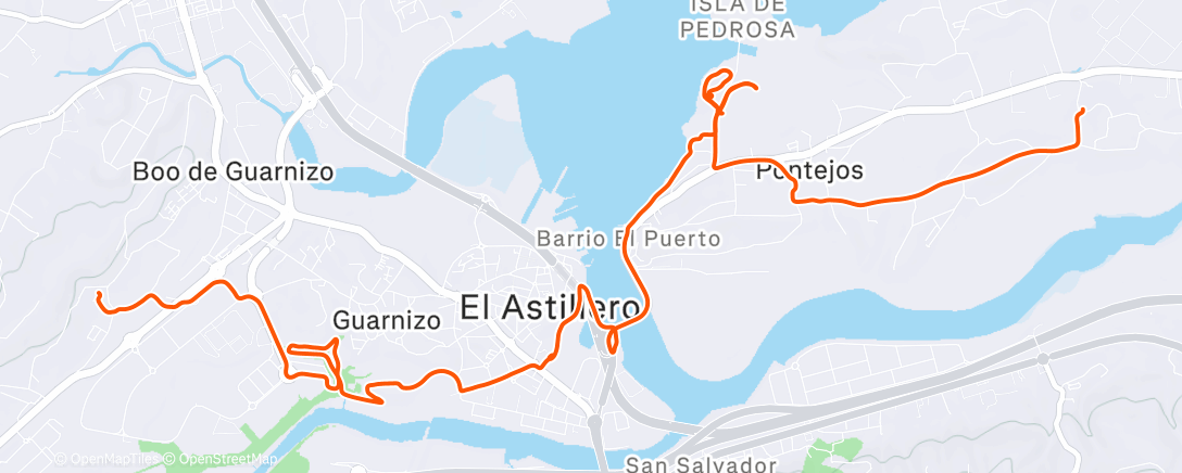 Map of the activity, Bicicleta a la hora del almuerzo