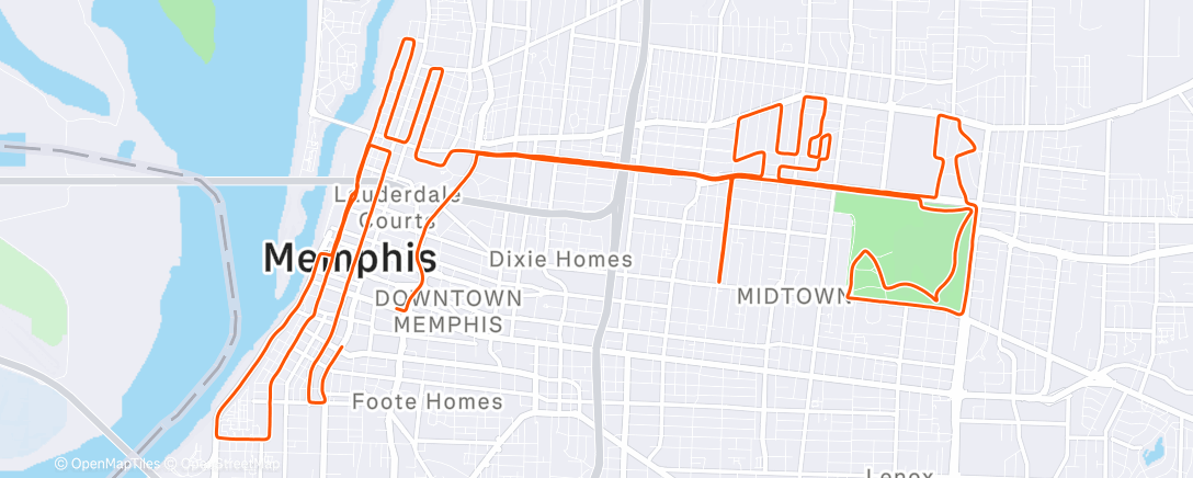 Map of the activity, St. Jude’s Memphis Marathon 2025