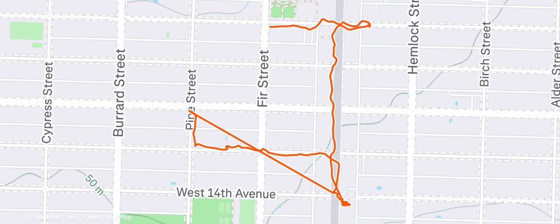 Map of the activity, Outdoor Walking