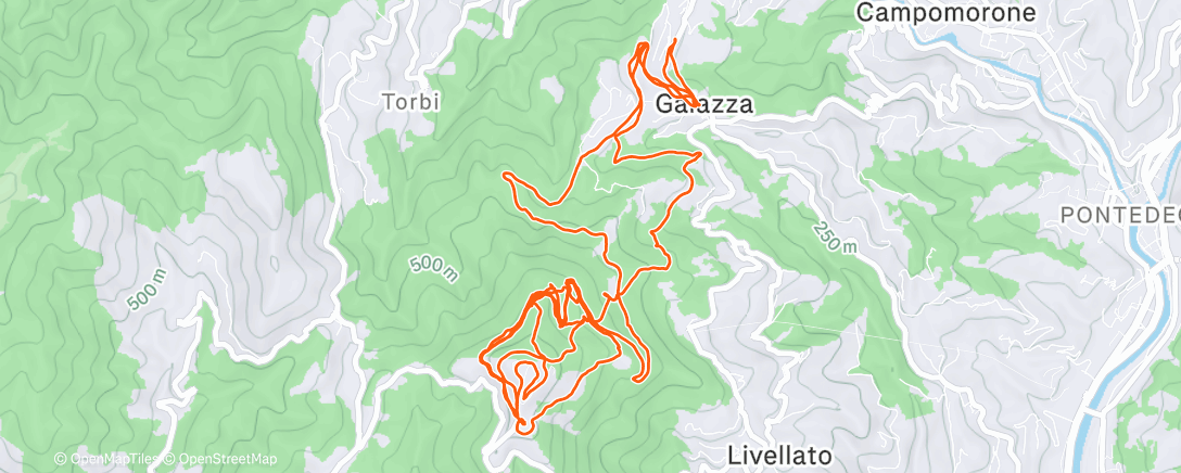 Map of the activity, Pedalata mattutina
