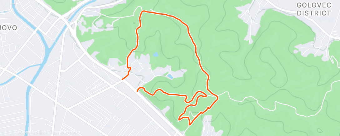 Map of the activity, Tempo powered by running late