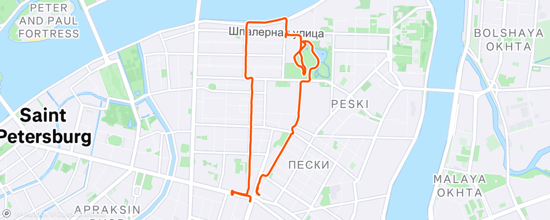 Map of the activity, Дневная прогулка