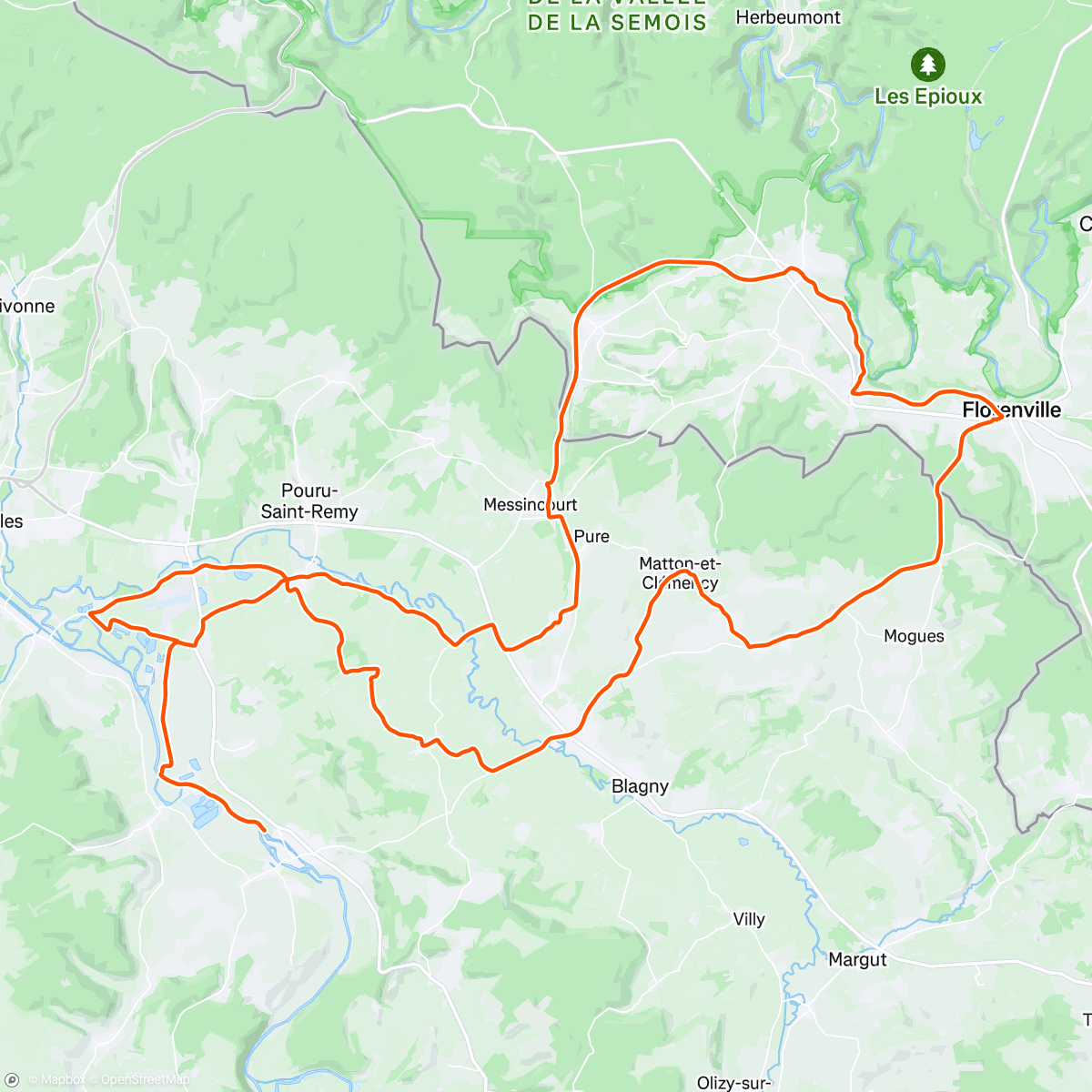 Map of the activity, Sortie vélo le matin