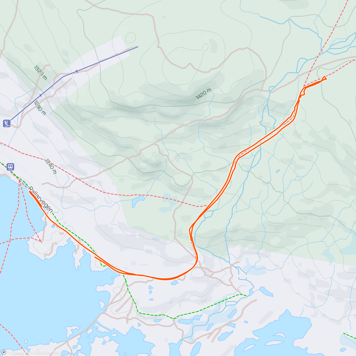 Map of the activity, Skarverennet, short edition