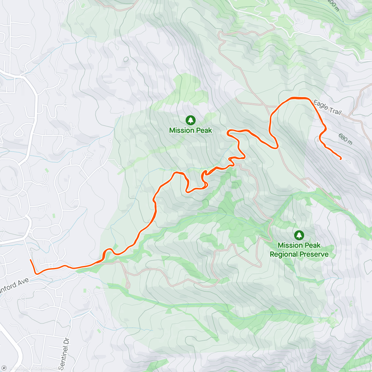 Map of the activity, Mission Peak cherry popped!