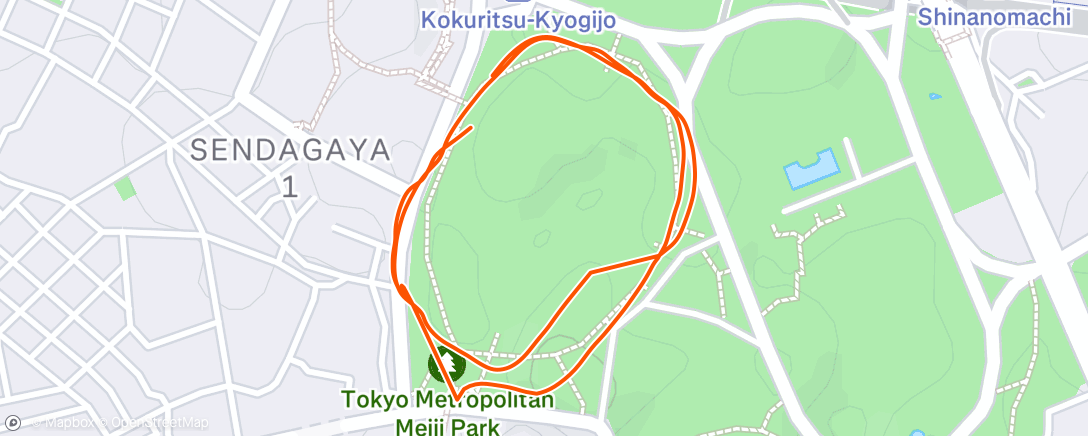 Map of the activity, 夕方のランニング