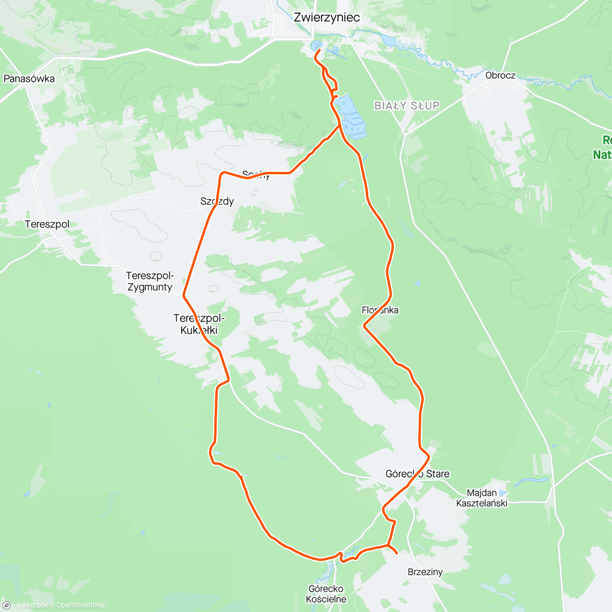 Map of the activity, Roztocze - MTB - Rodzinnie
