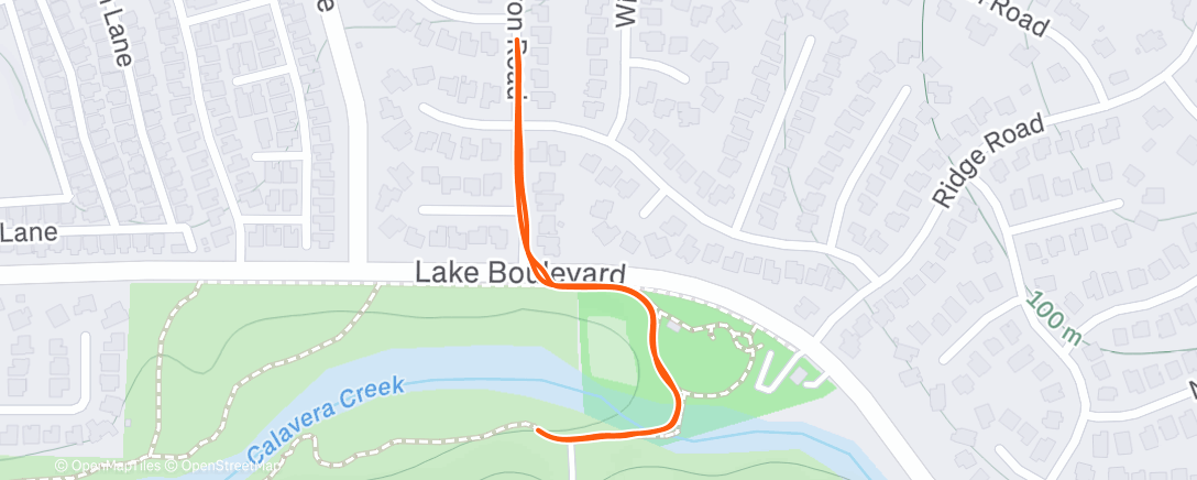 Map of the activity, Afternoon Run
