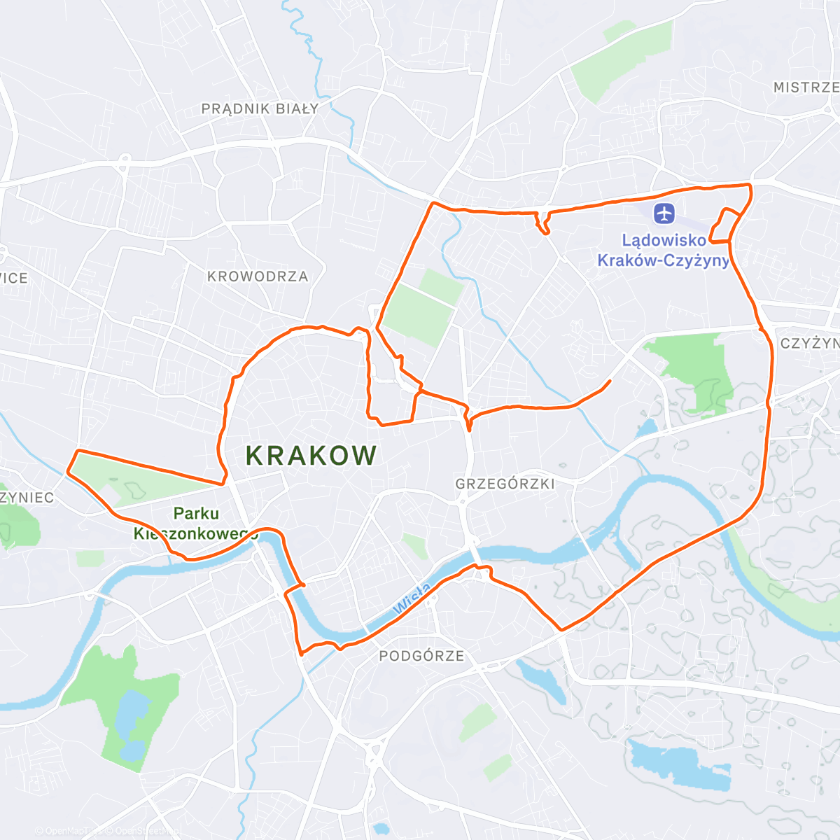 Map of the activity, Workout Run 25