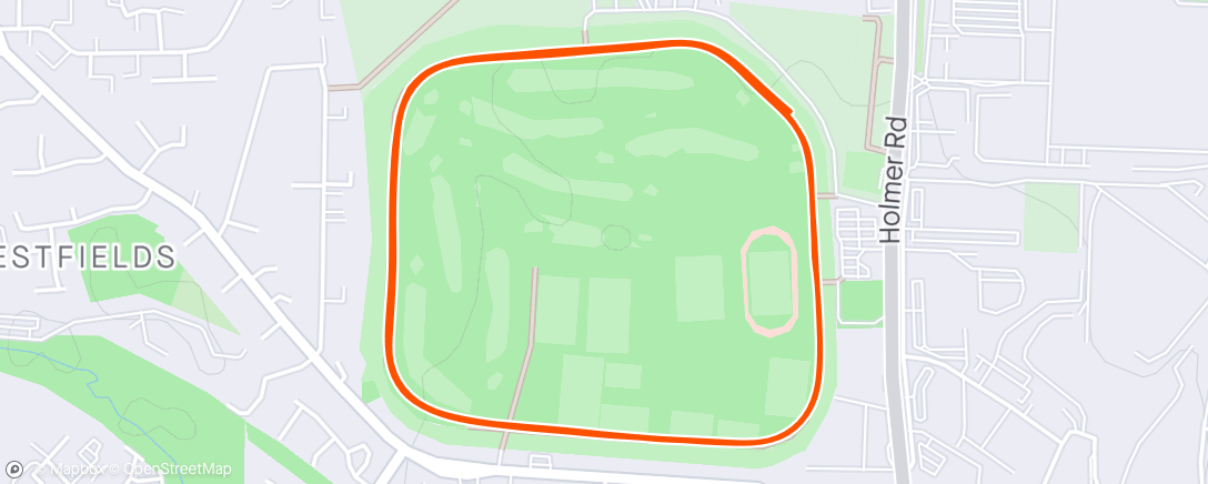 Map of the activity, Pre parkrun warm up