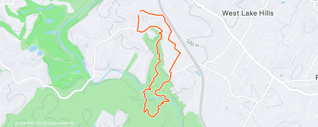 Map of the activity, Afternoon Trail Run