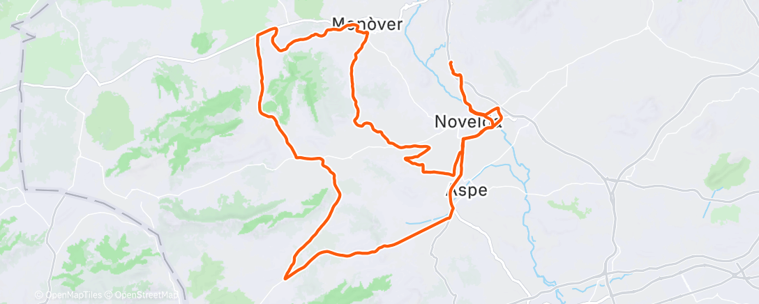 Map of the activity, Bicicleta por la tarde