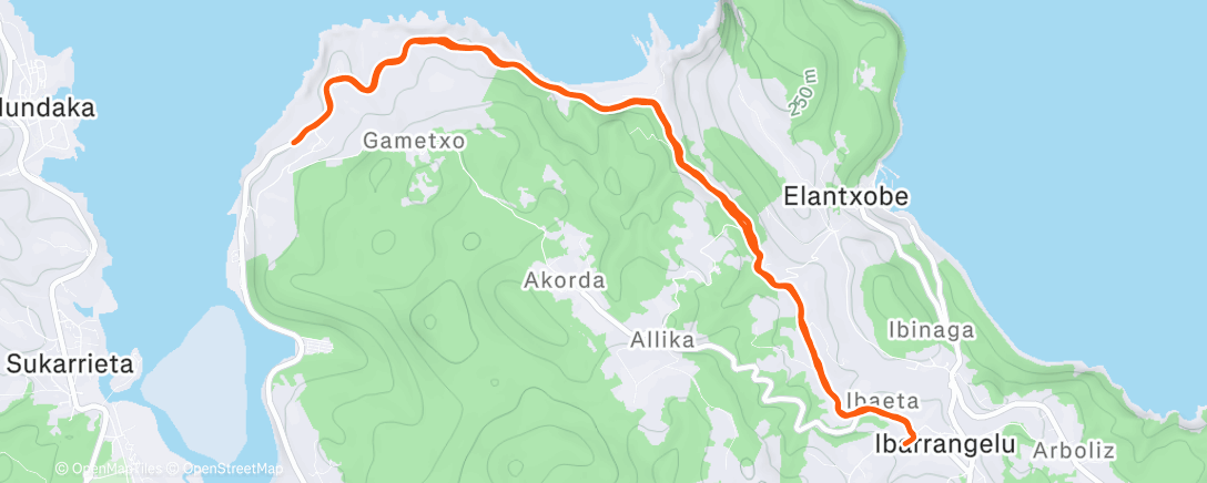 Map of the activity, Aspaldiko partez