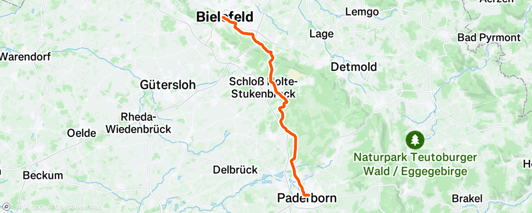 Map of the activity, Afternoon Ride