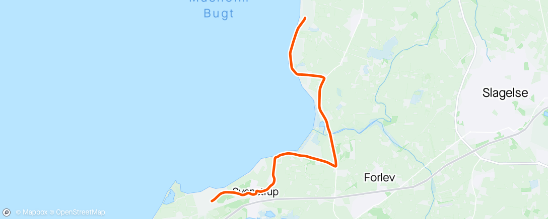 Map of the activity, 16 km interval i modvind