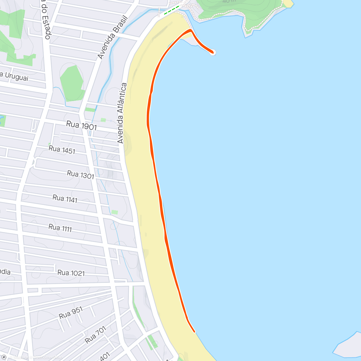 Mapa de la actividad, It would be considered a crime to be here and not go for a run🏖️
