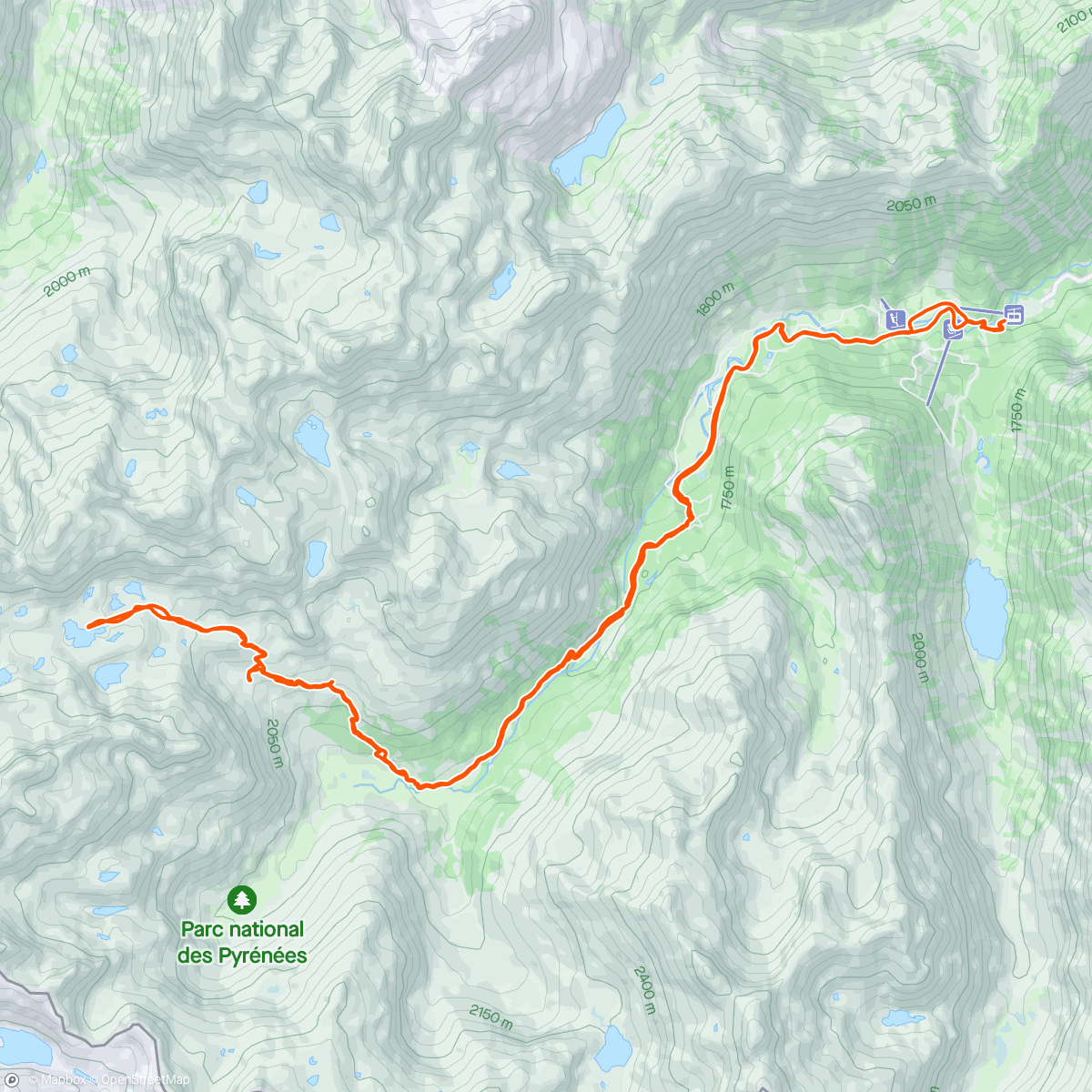 Map of the activity, Trek J4 parc des Pyrénées:refuge Russel->la fruitière/pt d’espagne->wallon 🐻🏕️🥾⛰️❄️☀️🍺