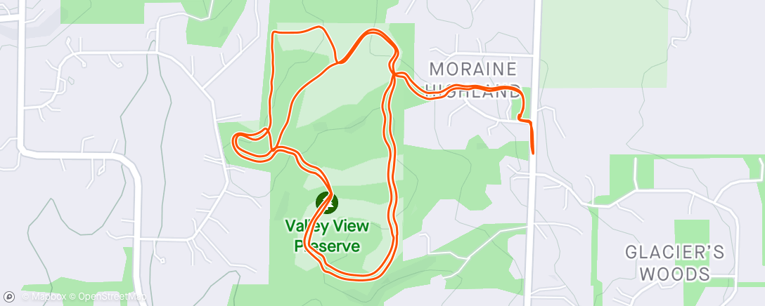 Map of the activity, Valley View Hike