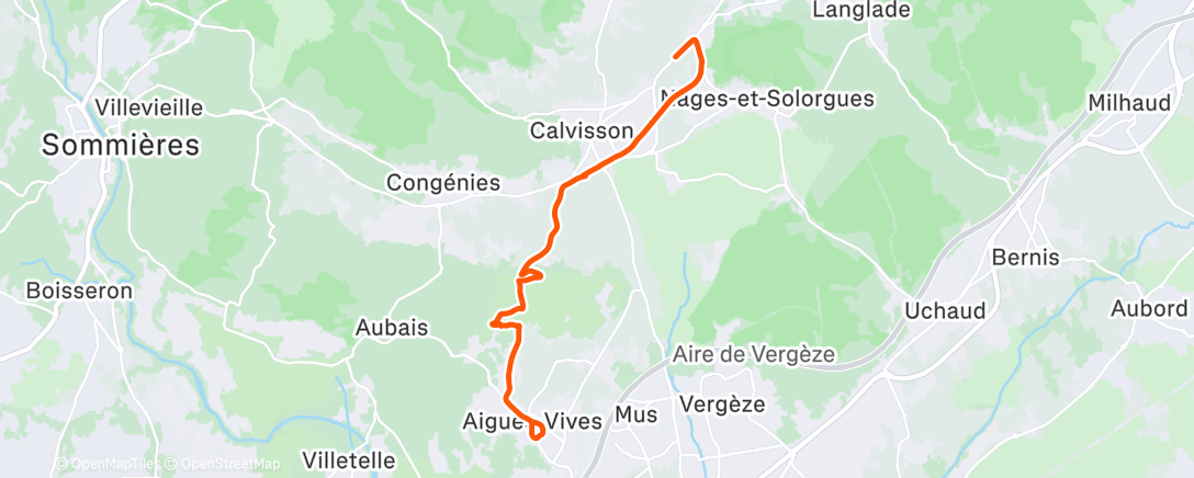 Map of the activity, Sortie VTT dans l'après-midi