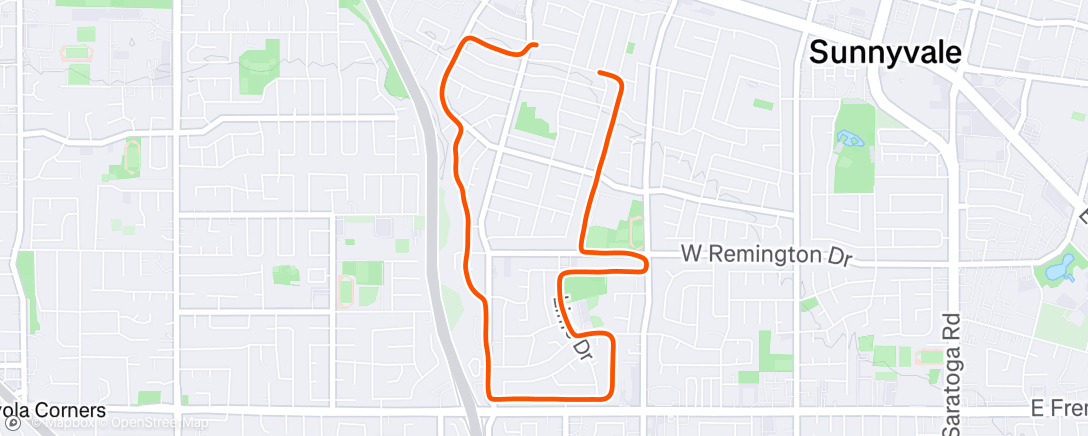 Map of the activity, Evening Run