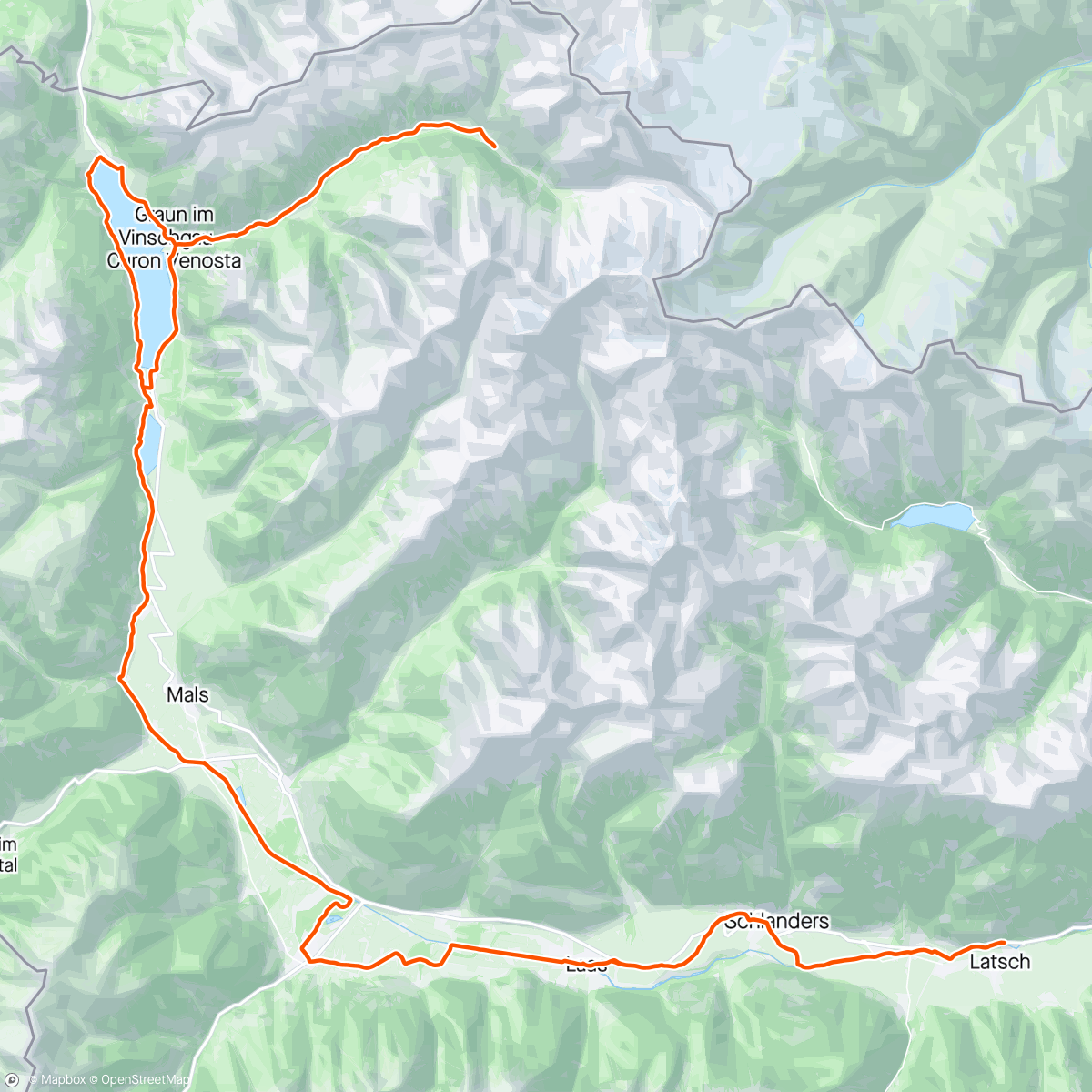 Map of the activity, Lago di Resia mit Alm - 10k ✔️