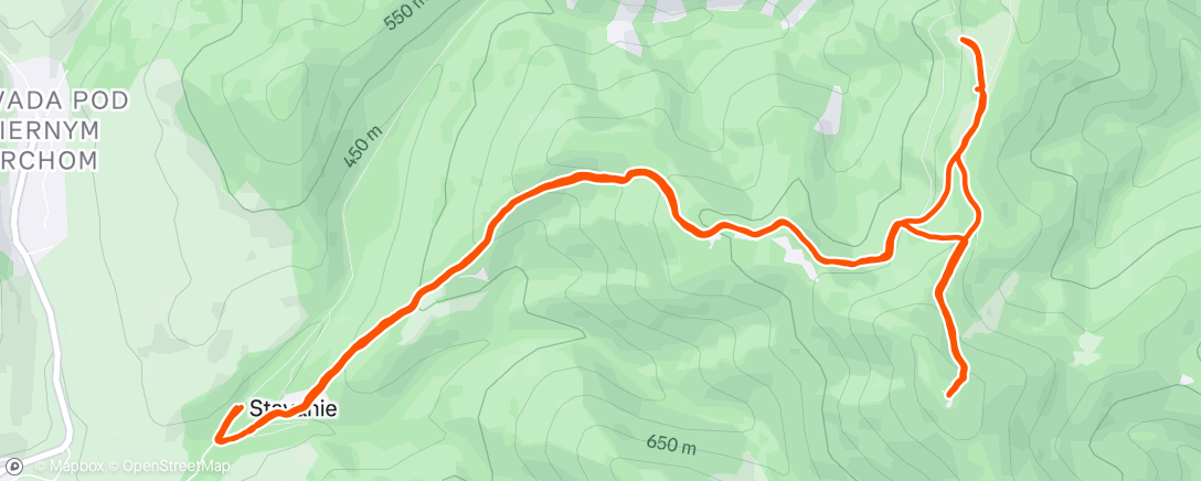 Map of the activity, Štefanský výbeh na Čierny