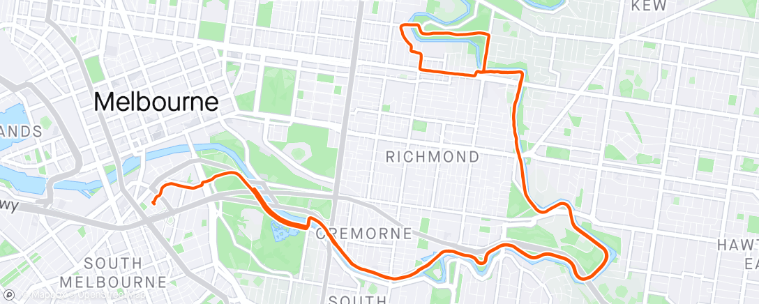 Map of the activity, Morning Run