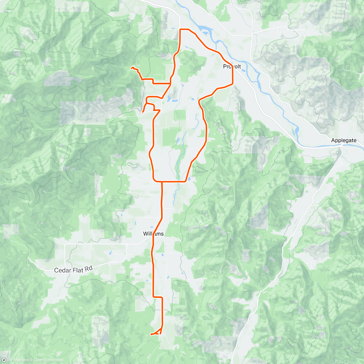 Map of the activity, Sunset Ride