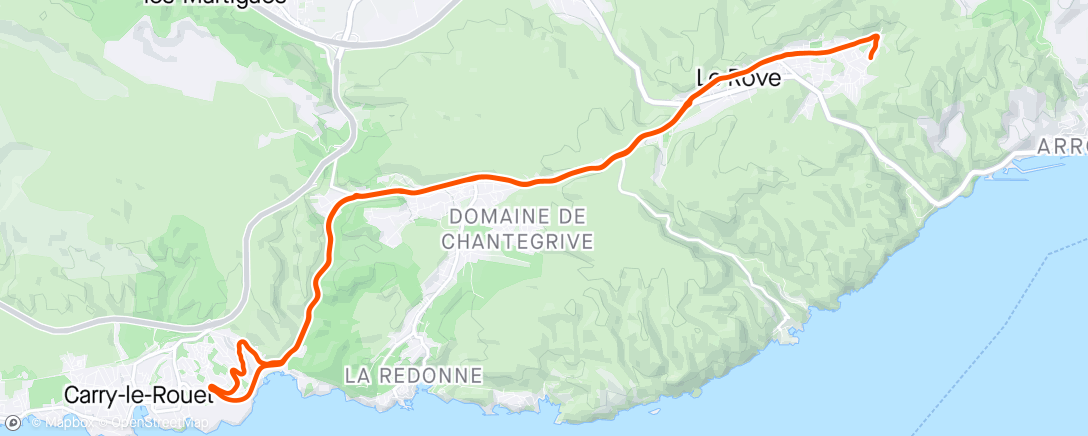 Map of the activity, Petite sortie vélo