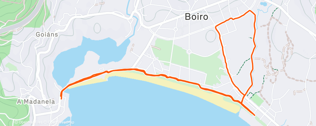 Map of the activity, Caminata de tarde