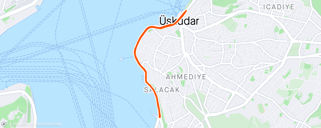 Mapa de la actividad, İstanbul’u Koşuyorum: Üsküdar 5K