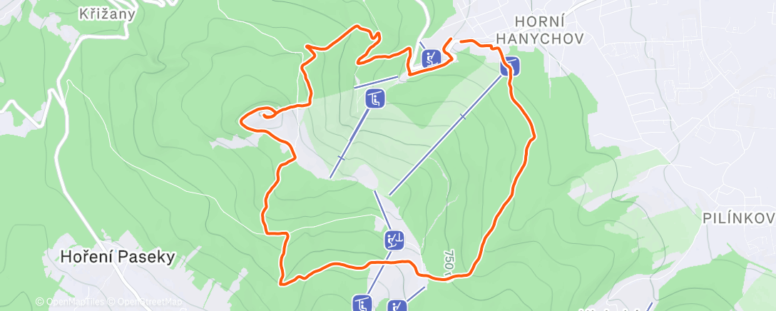 Map of the activity, Evening Run