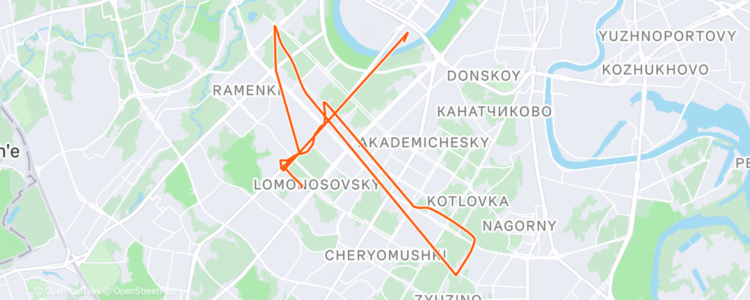 Map of the activity, Утренний забег