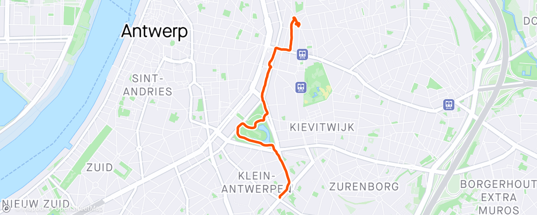Map of the activity, ARC Run 16 km