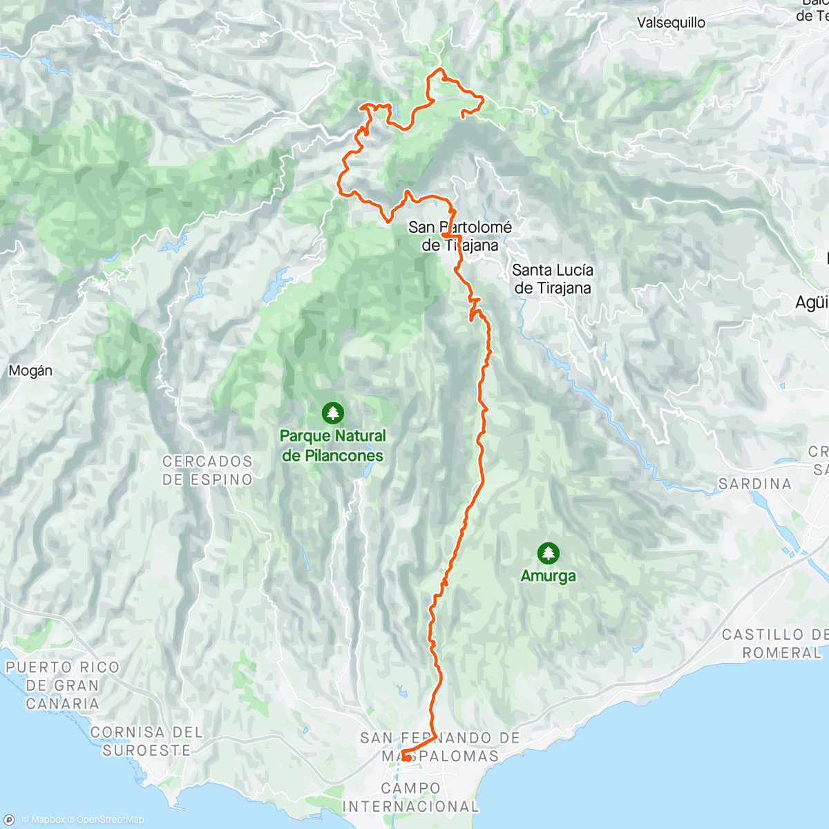 Mapa da atividade, Pico De Las Nieves